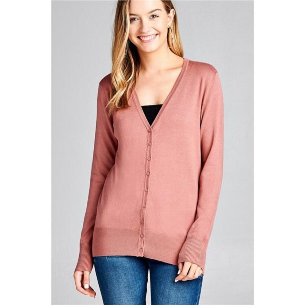 SWEET CLASSIC ROSE SOFT BUTTON DOWN CARDI 3 PACK